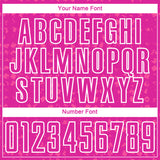 Custom Deep Pink White-Pink Digital Geometric Fragment Speckles Sublimation Soccer Uniform Jersey