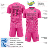Custom Pink Black-Light Pink Digital Geometric Fragment Speckles Sublimation Soccer Uniform Jersey