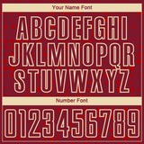Custom Crimson Cream-Red Digital Geometric Fragment Speckles Sublimation Soccer Uniform Jersey