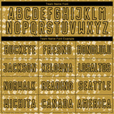 Custom Old Gold Black-Cream Digital Geometric Fragment Speckles Sublimation Soccer Uniform Jersey