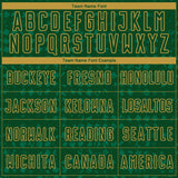 Custom Green Old Gold-Kelly Green Digital Geometric Fragment Speckles Sublimation Soccer Uniform Jersey