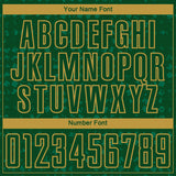 Custom Green Old Gold-Kelly Green Digital Geometric Fragment Speckles Sublimation Soccer Uniform Jersey