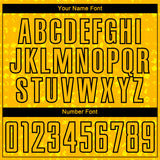 Custom Gold Black-Light Yellow Digital Geometric Fragment Speckles Sublimation Soccer Uniform Jersey