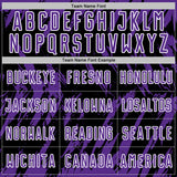 Custom Black Purple-White Splatter Torn Sharp Brush Stroke Sublimation Soccer Uniform Jersey