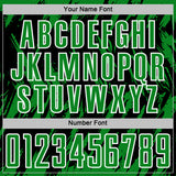 Custom Black Grass Green-White Splatter Torn Sharp Brush Stroke Sublimation Soccer Uniform Jersey