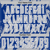 Custom Royal Gray-White Splatter Torn Sharp Brush Stroke Sublimation Soccer Uniform Jersey