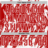 Custom Red-White Splatter Torn Sharp Brush Stroke Sublimation Soccer Uniform Jersey