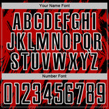 Custom Red Black-White Splatter Torn Sharp Brush Stroke Sublimation Soccer Uniform Jersey