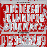 Custom Red Gray-White Splatter Torn Sharp Brush Stroke Sublimation Soccer Uniform Jersey