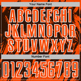 Custom Brown Orange-White Splatter Torn Sharp Brush Stroke Sublimation Soccer Uniform Jersey