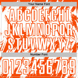 Custom White-Orange Splatter Torn Sharp Brush Stroke Sublimation Soccer Uniform Jersey