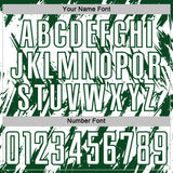 Custom White-Green Splatter Torn Sharp Brush Stroke Sublimation Soccer Uniform Jersey