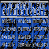 Custom Thunder Blue Black-White Splatter Torn Sharp Brush Stroke Sublimation Soccer Uniform Jersey