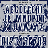 Custom Gray Navy-White Splatter Torn Sharp Brush Stroke Sublimation Soccer Uniform Jersey