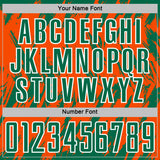Custom Orange Kelly Green-White Splatter Torn Sharp Brush Stroke Sublimation Soccer Uniform Jersey