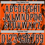 Custom Orange Brown-White Splatter Torn Sharp Brush Stroke Sublimation Soccer Uniform Jersey