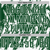 Custom Green-White Splatter Torn Sharp Brush Stroke Sublimation Soccer Uniform Jersey