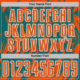 Custom Teal Orange-White Splatter Torn Sharp Brush Stroke Sublimation Soccer Uniform Jersey