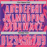 Custom Purple Neon Pink-White Splatter Torn Sharp Brush Stroke Sublimation Soccer Uniform Jersey