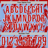Custom Light Blue Red-White Splatter Torn Sharp Brush Stroke Sublimation Soccer Uniform Jersey