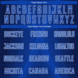 Custom Navy Thunder Blue-White Brasil Geometric Chevron Sublimation Soccer Uniform Jersey