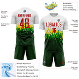 Custom White Red Green-Yellow Brasil Stadium Fan Sublimation Soccer Uniform Jersey