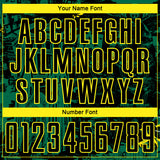 Custom Black Kelly Green-Light Yellow Brasil Cityscape Splatter Sublimation Soccer Uniform Jersey