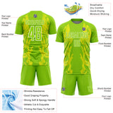 Custom Neon Green Light Yellow-White Brasil Digital Lines Sublimation Soccer Uniform Jersey