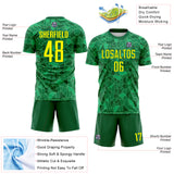 Custom Green Light Yellow Brasil Geometric Fragment Sublimation Soccer Uniform Jersey