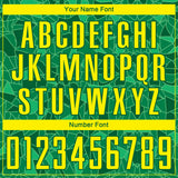 Custom Green Light Yellow Brasil Geometric Fragment Sublimation Soccer Uniform Jersey