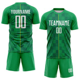 Custom Green White-Light Yellow Brasil Digital Lines Sublimation Soccer Uniform Jersey