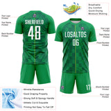 Custom Green White-Light Yellow Brasil Digital Lines Sublimation Soccer Uniform Jersey