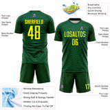 Custom Green Light Yellow Brasil Wave Sublimation Soccer Uniform Jersey