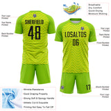 Custom Green Black-Light Yellow Brasil Wave Sublimation Soccer Uniform Jersey