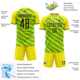 Custom Light Yellow Black-Green Brasil Brush Stroke Stripe Sublimation Soccer Uniform Jersey