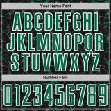 Custom Black Kelly Green-White Abstract Network Crackle Sublimation Soccer Uniform Jersey