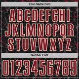 Custom Black Crimson-Cream Abstract Network Crackle Sublimation Soccer Uniform Jersey