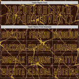 Custom Brown-Old Gold Abstract Network Crackle Sublimation Soccer Uniform Jersey