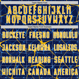 Custom Navy Gold-White Abstract Network Crackle Sublimation Soccer Uniform Jersey