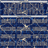 Custom Navy-Cream Abstract Network Crackle Sublimation Soccer Uniform Jersey