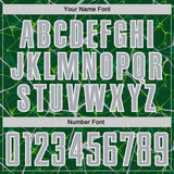 Custom Green Gray-White Abstract Network Crackle Sublimation Soccer Uniform Jersey