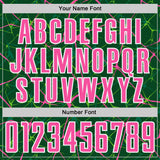 Custom Green Pink-White Abstract Network Crackle Sublimation Soccer Uniform Jersey