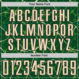 Custom Green Cream-Black Abstract Network Crackle Sublimation Soccer Uniform Jersey