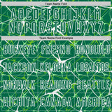 Custom Kelly Green-White Abstract Network Crackle Sublimation Soccer Uniform Jersey
