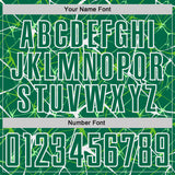 Custom Kelly Green-White Abstract Network Crackle Sublimation Soccer Uniform Jersey