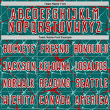 Custom Teal Red-White Abstract Network Crackle Sublimation Soccer Uniform Jersey