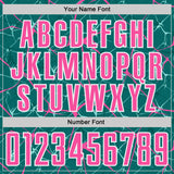 Custom Teal Pink-White Abstract Network Crackle Sublimation Soccer Uniform Jersey