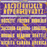 Custom Purple Gold-White Abstract Network Crackle Sublimation Soccer Uniform Jersey