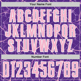 Custom Purple Light Pink-White Abstract Network Crackle Sublimation Soccer Uniform Jersey