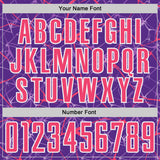 Custom Purple Neon Pink-White Abstract Network Crackle Sublimation Soccer Uniform Jersey